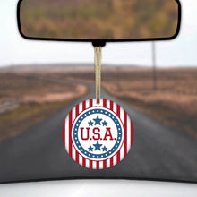 USA Banner Flag Red White & Blue Ceramic Ornament