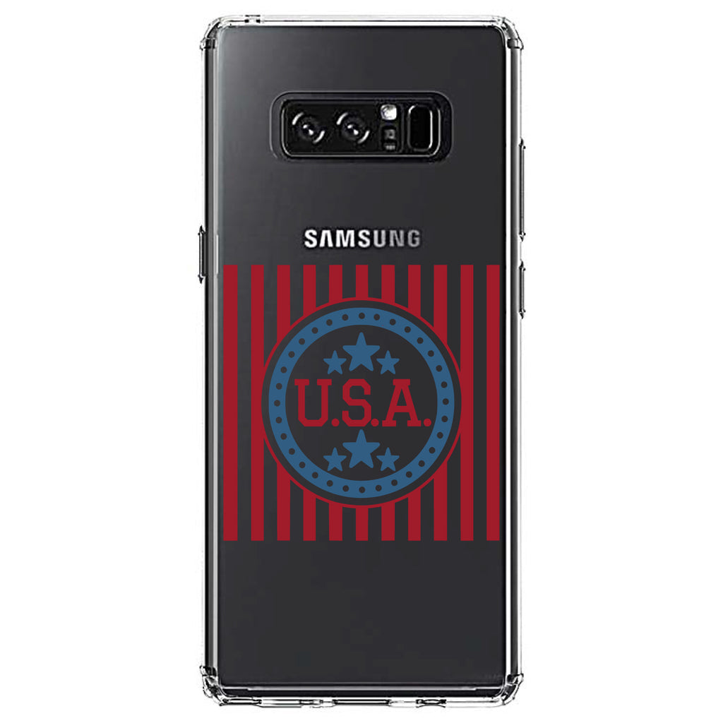 USA Banner Flag Red White & Blue Clear Shockproof iPhone Case, view 12