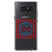DistinctInk® Clear Shockproof Hybrid Case for Apple iPhone / Samsung Galaxy / Google Pixel - USA Banner Flag Red White & Blue
