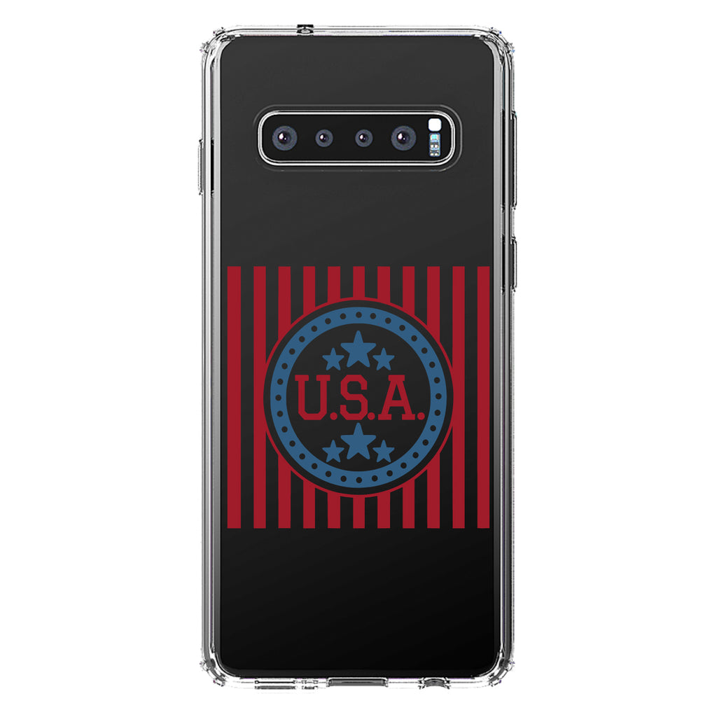 USA Banner Flag Red White & Blue Clear Shockproof iPhone Case, view 17