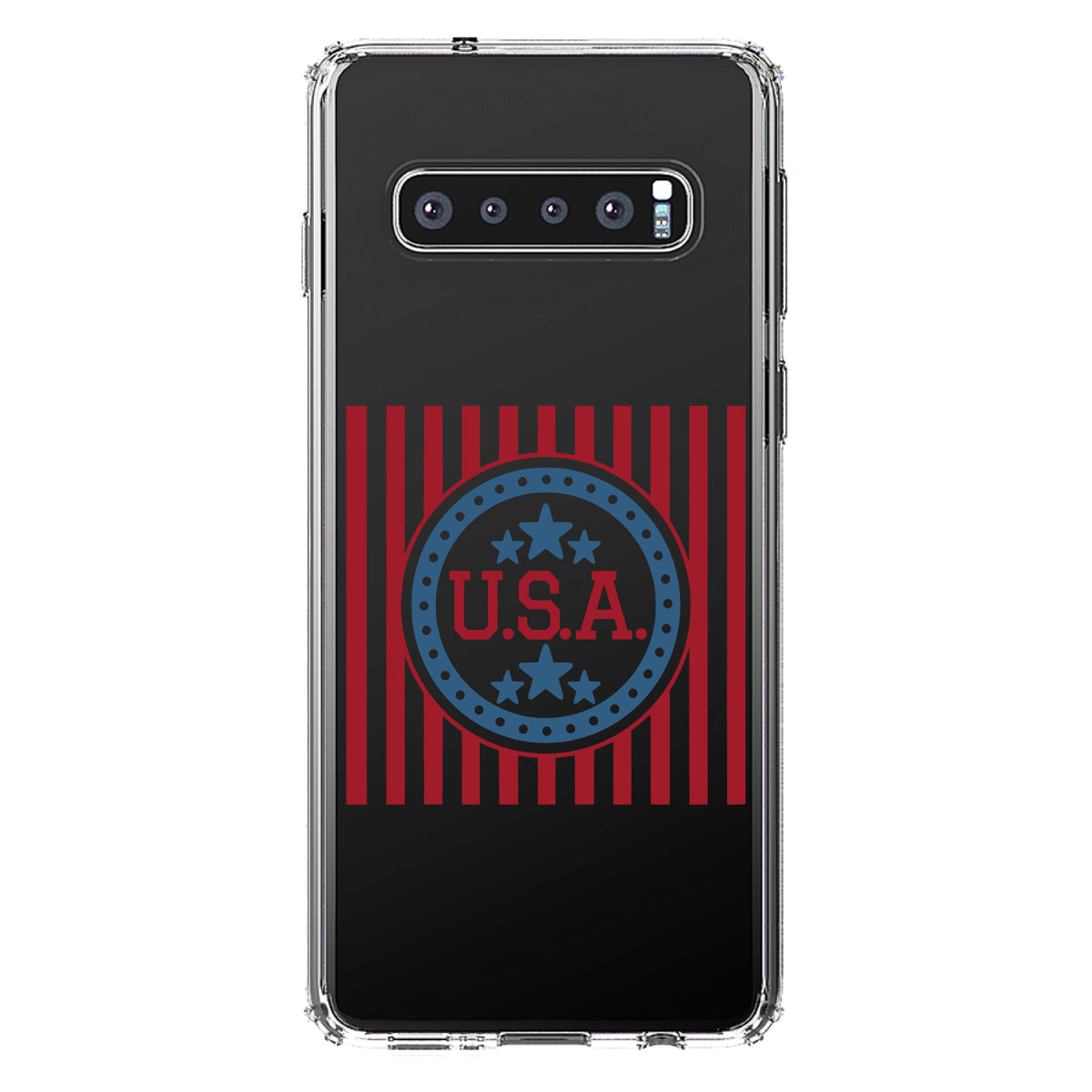 USA Banner Flag Red White & Blue Clear Shockproof iPhone Case, view 17