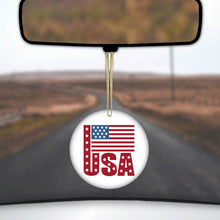 USA Flag Banner Red White & Blue Ceramic Ornament