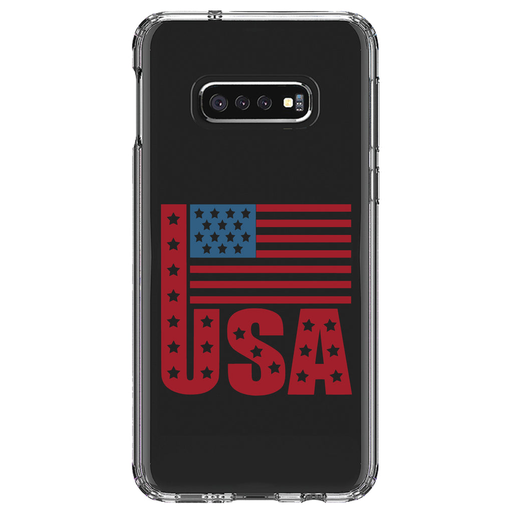 USA Flag Banner Red White & Blue Clear Shockproof iPhone Case, view 18