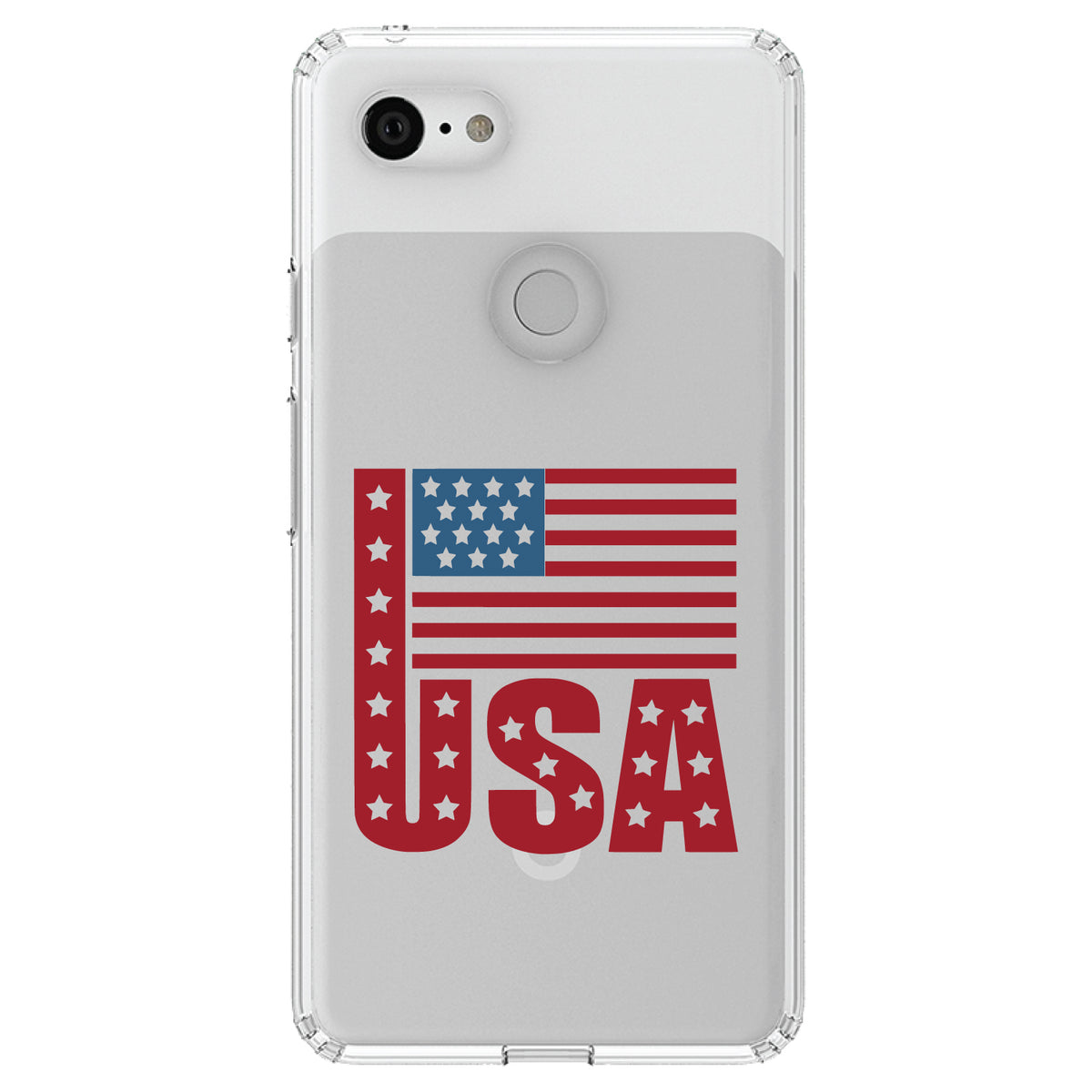 USA Flag Banner Red White & Blue Clear Shockproof iPhone Case, view 21