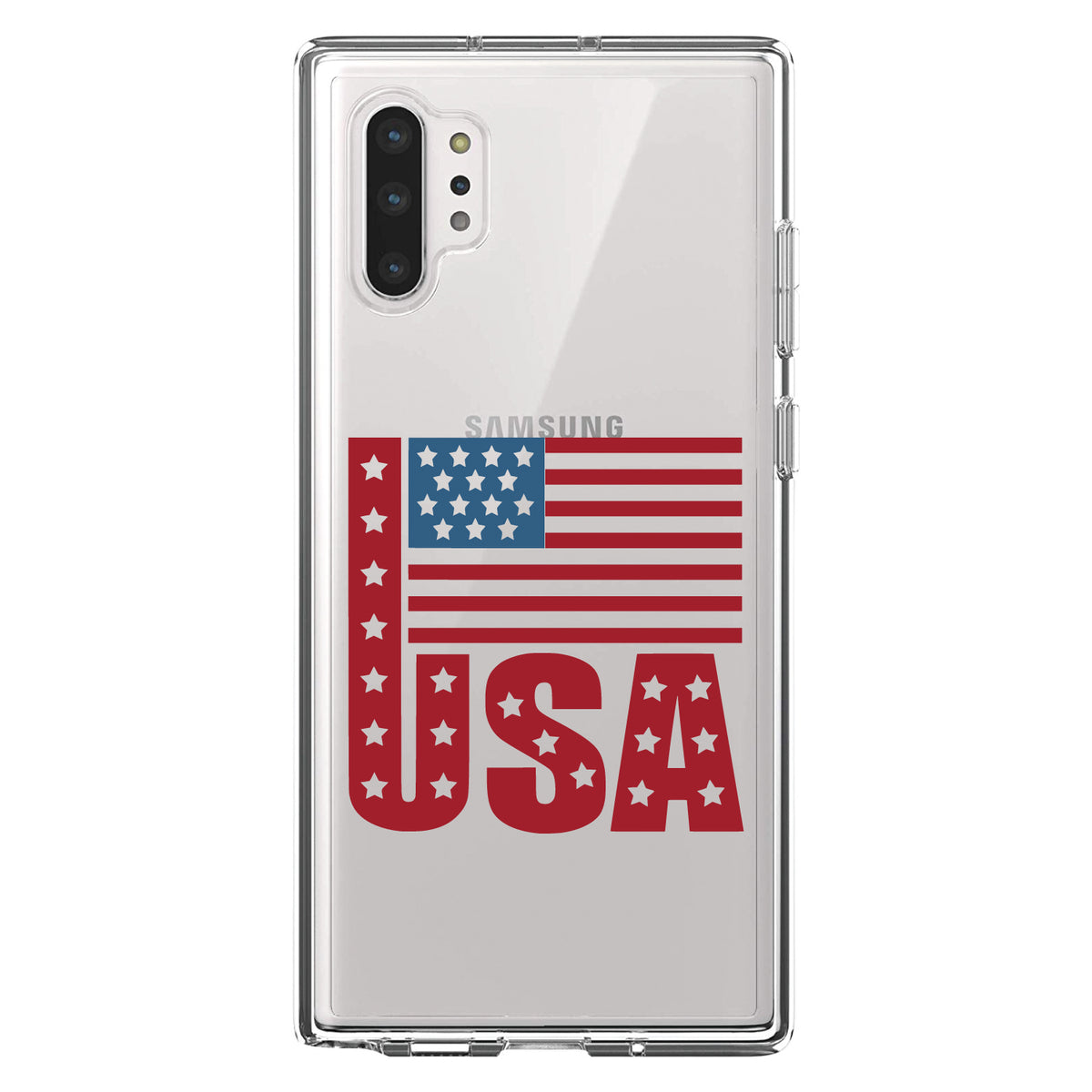 USA Flag Banner Red White & Blue Clear Shockproof iPhone Case, view 10