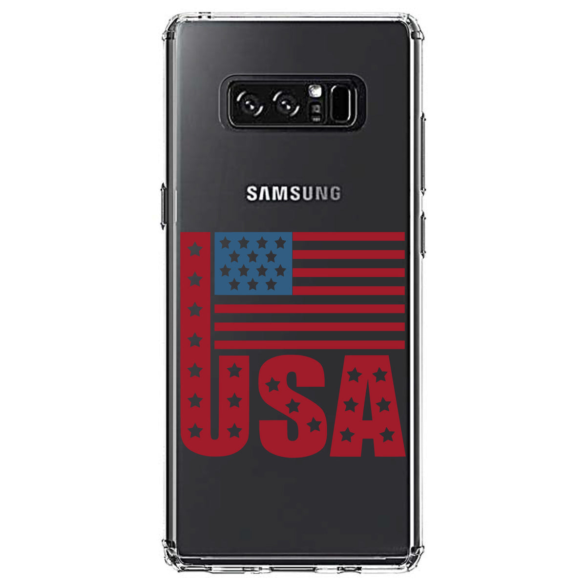 USA Flag Banner Red White & Blue Clear Shockproof iPhone Case, view 12