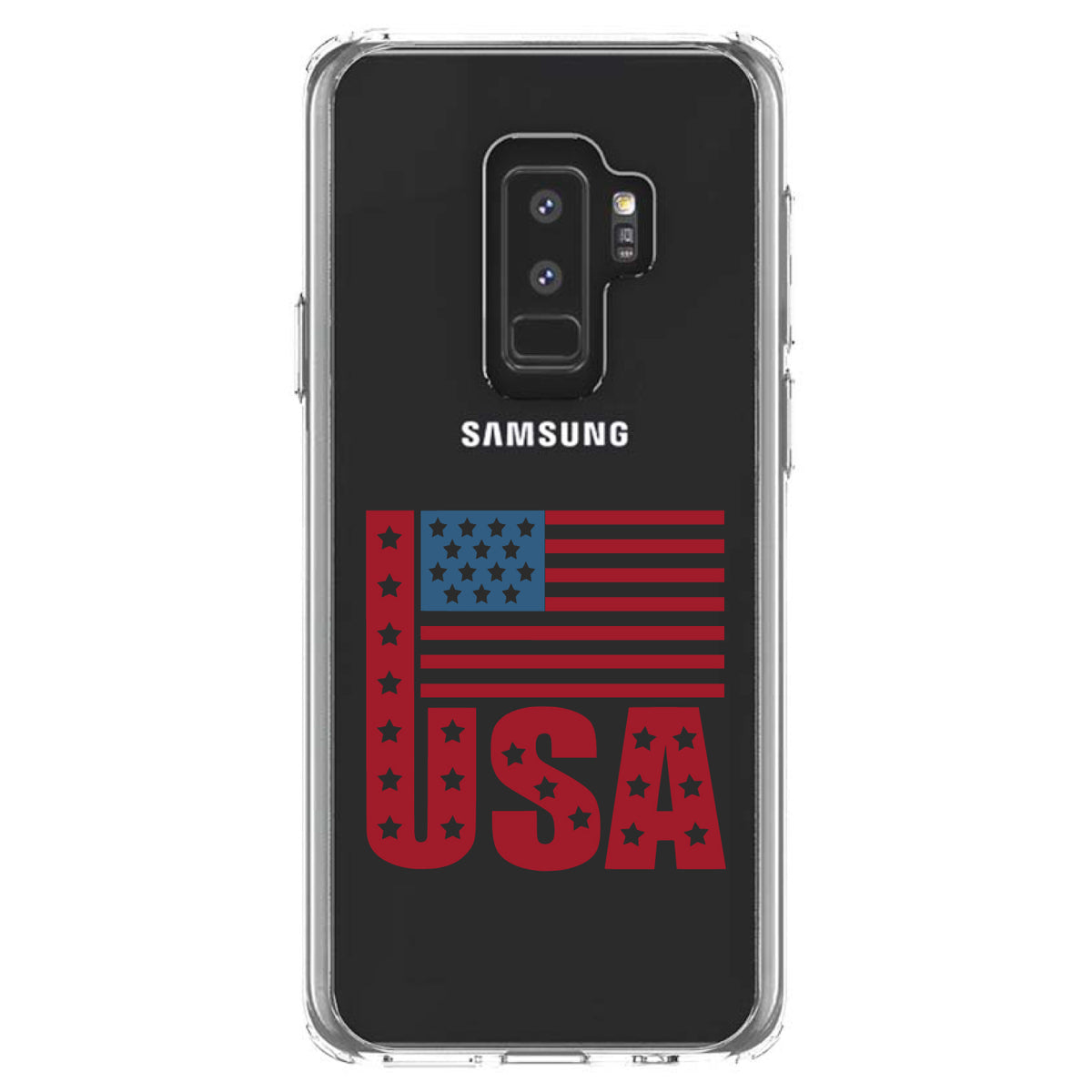 USA Flag Banner Red White & Blue Clear Shockproof iPhone Case, view 20