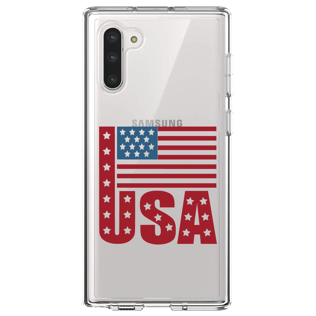 USA Flag Banner Red White & Blue Clear Shockproof iPhone Case, view 9
