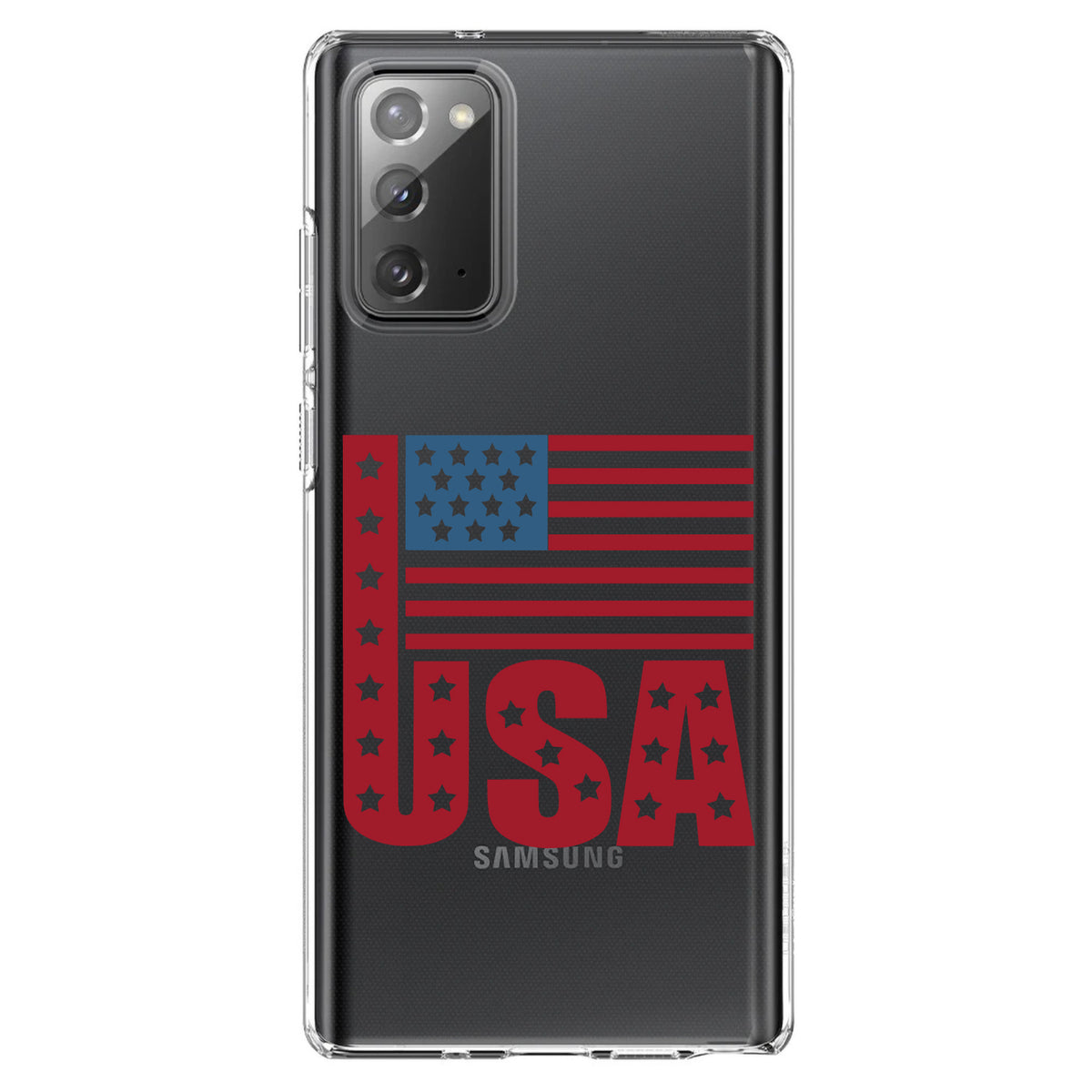 USA Flag Banner Red White & Blue Clear Shockproof iPhone Case, view 7