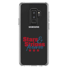 DistinctInk® Clear Shockproof Hybrid Case for Apple iPhone / Samsung Galaxy / Google Pixel - Stars & Stripes Forever