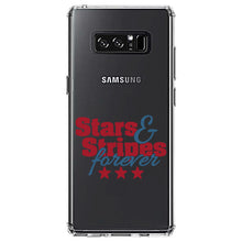 DistinctInk® Clear Shockproof Hybrid Case for Apple iPhone / Samsung Galaxy / Google Pixel - Stars & Stripes Forever