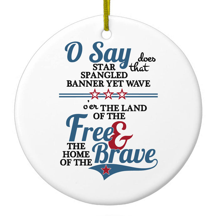 Home of the Brave Ceramic Ornament