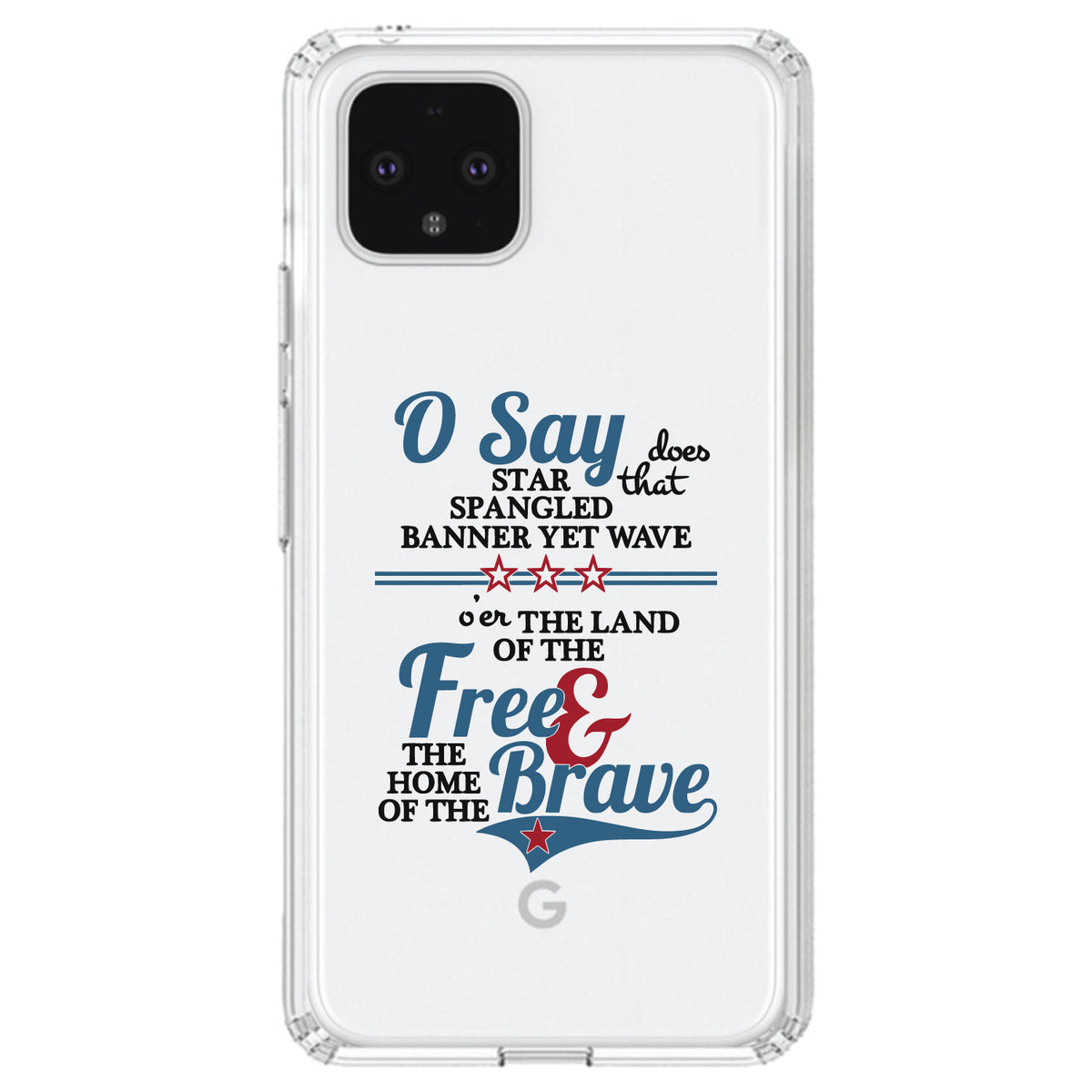 Star Spangled Banner, Home of the Brave Clear Shockproof iPhone Case, view 23