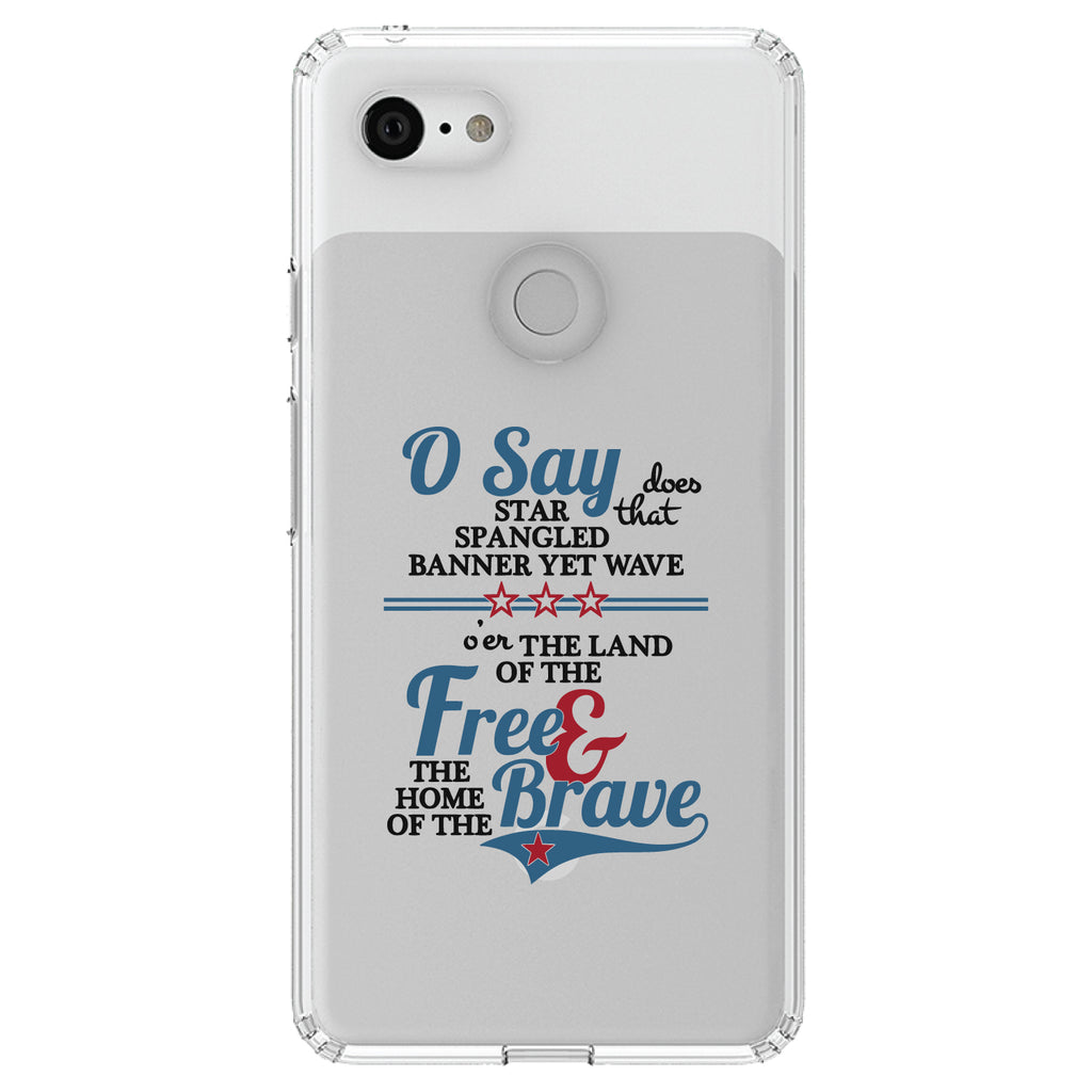 Star Spangled Banner, Home of the Brave Clear Shockproof iPhone Case, view 22
