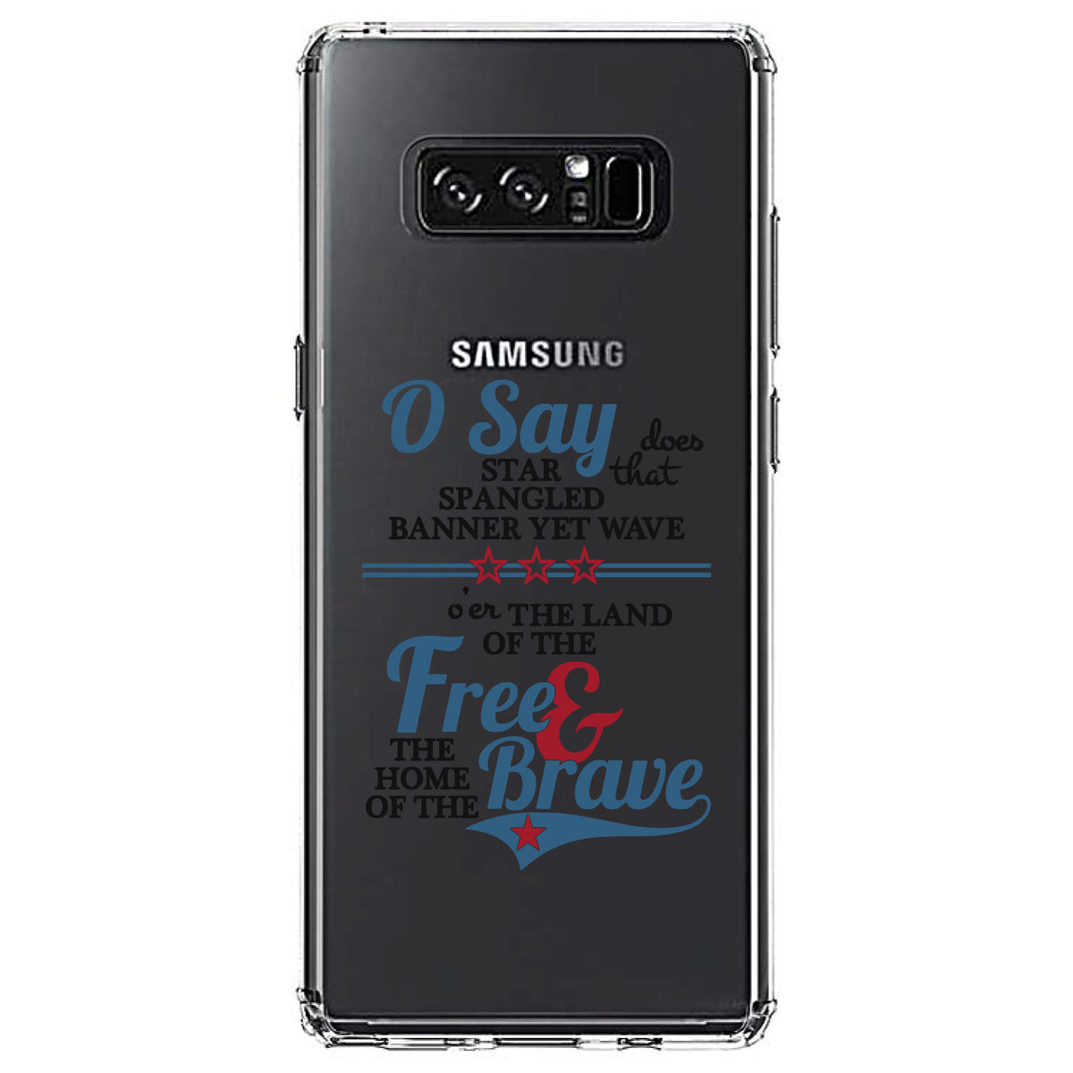 Star Spangled Banner, Home of the Brave Clear Shockproof iPhone Case, view 12