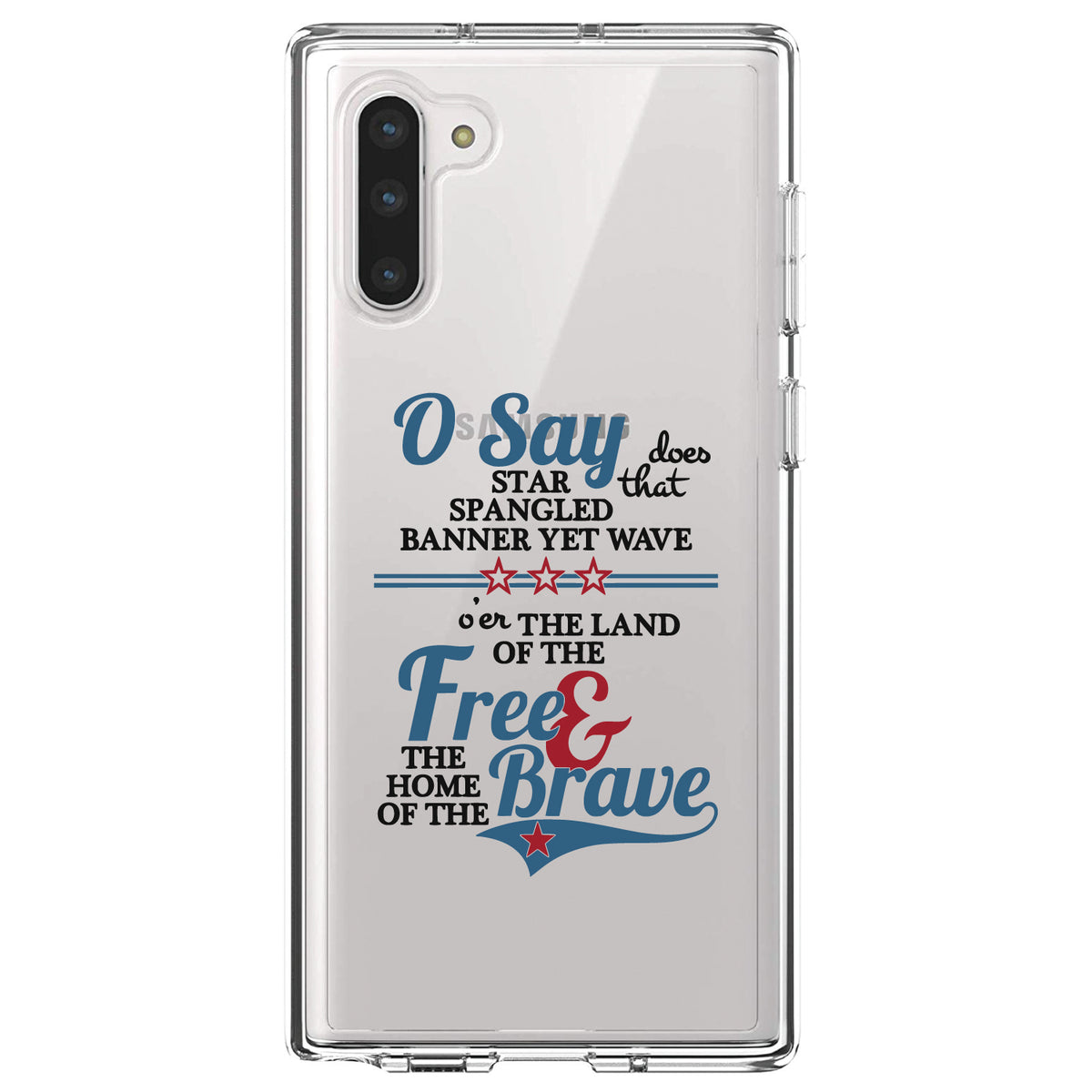 Star Spangled Banner, Home of the Brave Clear Shockproof iPhone Case, view 9