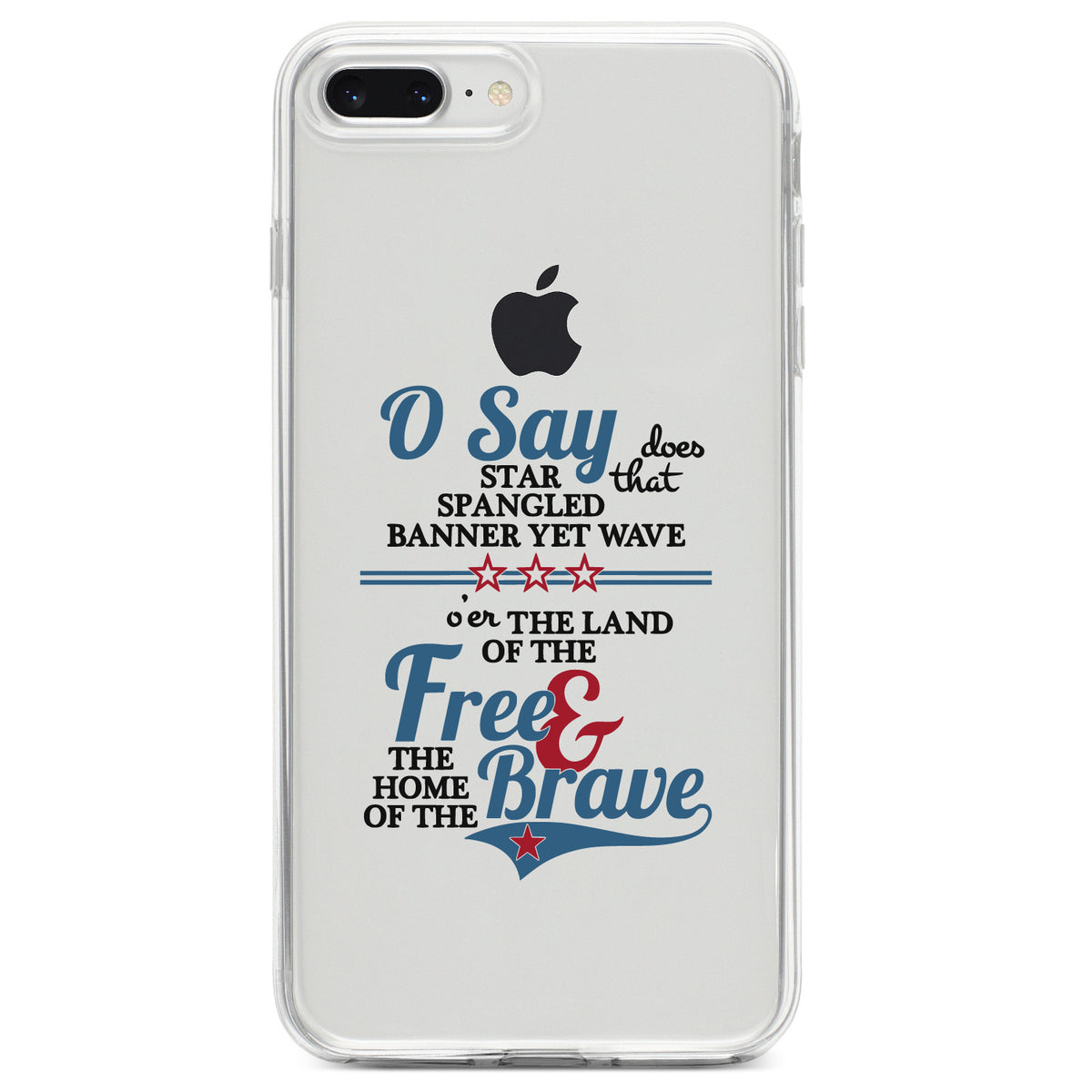 Star Spangled Banner, Home of the Brave Clear Shockproof iPhone Case, view 6