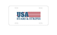 DistinctInk Custom Aluminum Decorative Vanity Front License Plate - USA Flag Stars & Stripes