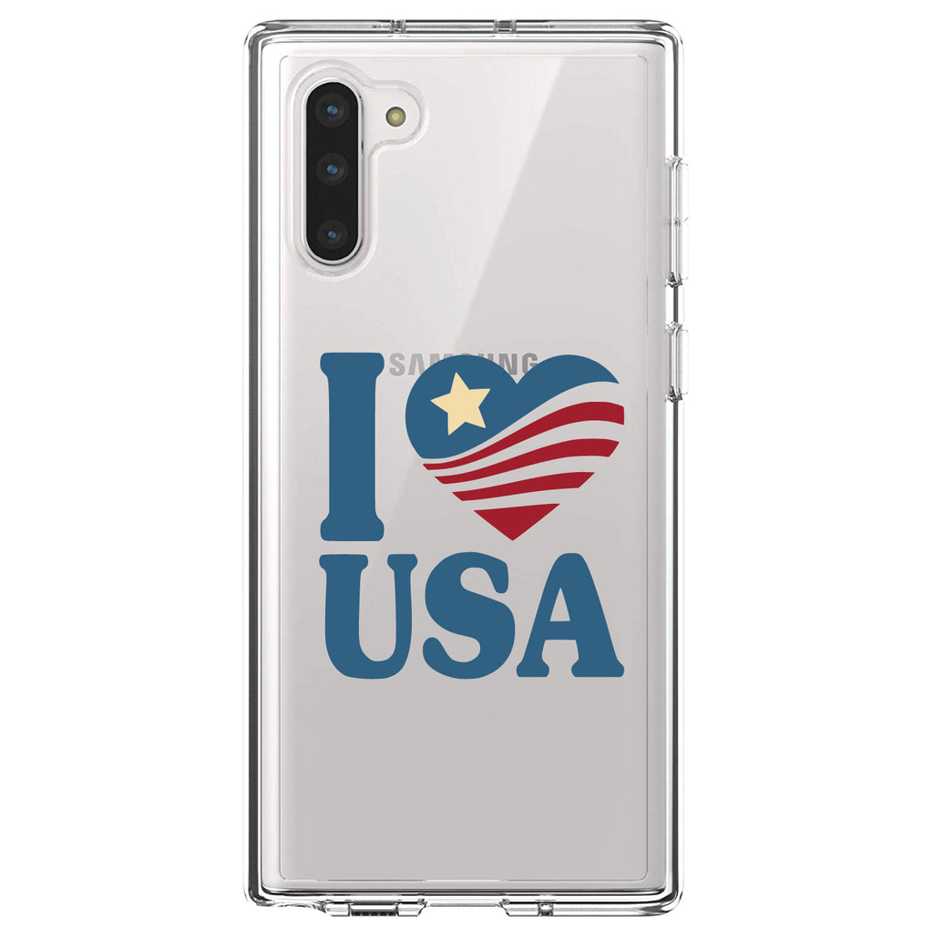 I Love USA Flag Clear Shockproof iPhone Case, view 9