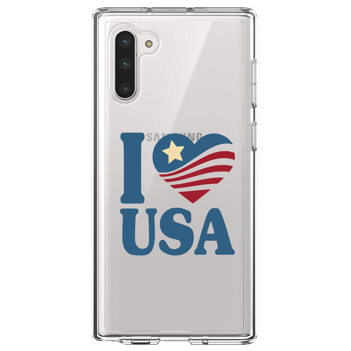 I Love USA Flag Clear Shockproof iPhone Case, view 9