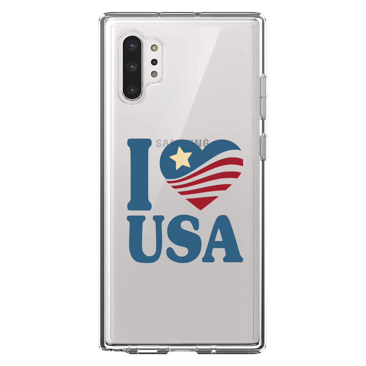 I Love USA Flag Clear Shockproof iPhone Case, view 10