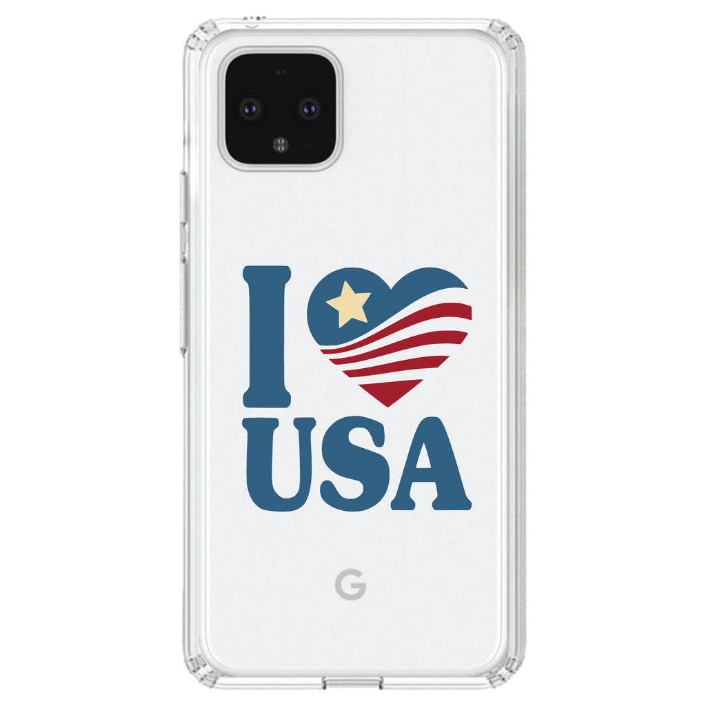I Love USA Flag Clear Shockproof iPhone Case, view 23