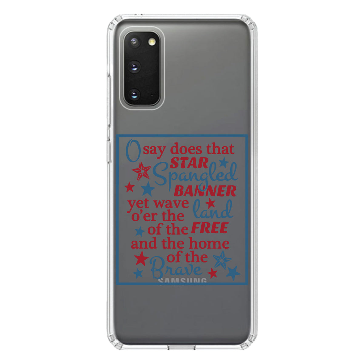 Star Spangled Banner Word Art Clear Shockproof iPhone Case, view 13