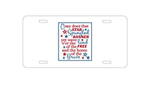 DistinctInk Custom Aluminum Decorative Vanity Front License Plate - Star Spangled Banner Word Art