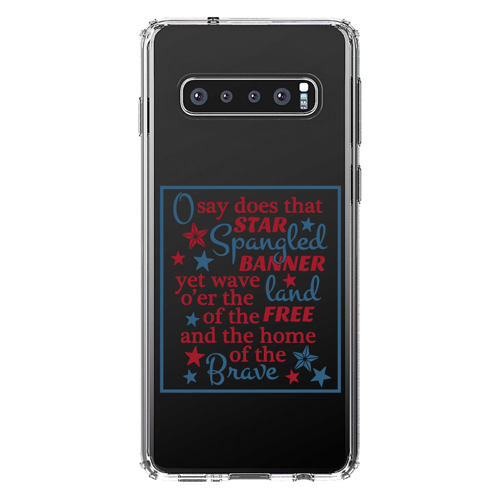 Star Spangled Banner Word Art Clear Shockproof iPhone Case, view 17
