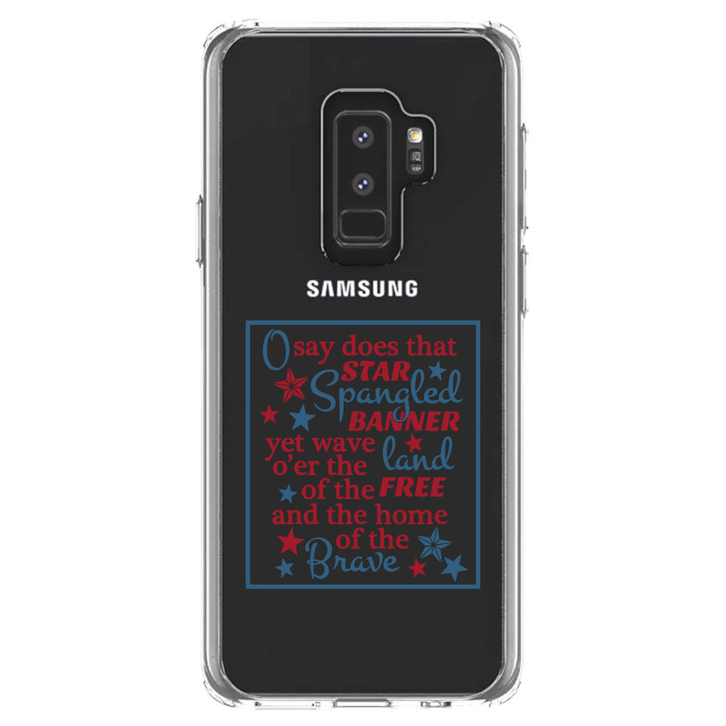 Star Spangled Banner Word Art Clear Shockproof iPhone Case, view 20