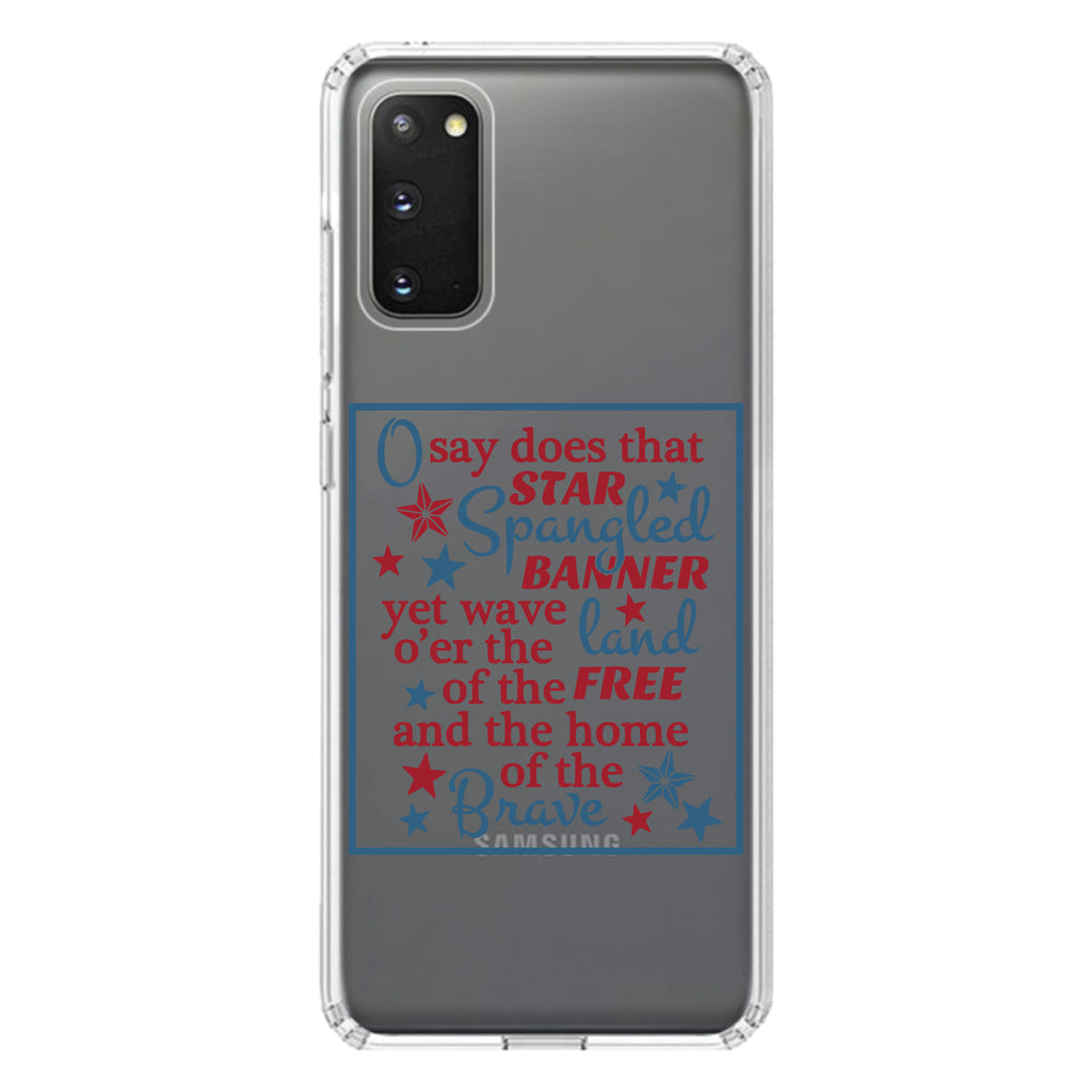Star Spangled Banner Word Art Clear Shockproof iPhone Case, view 15