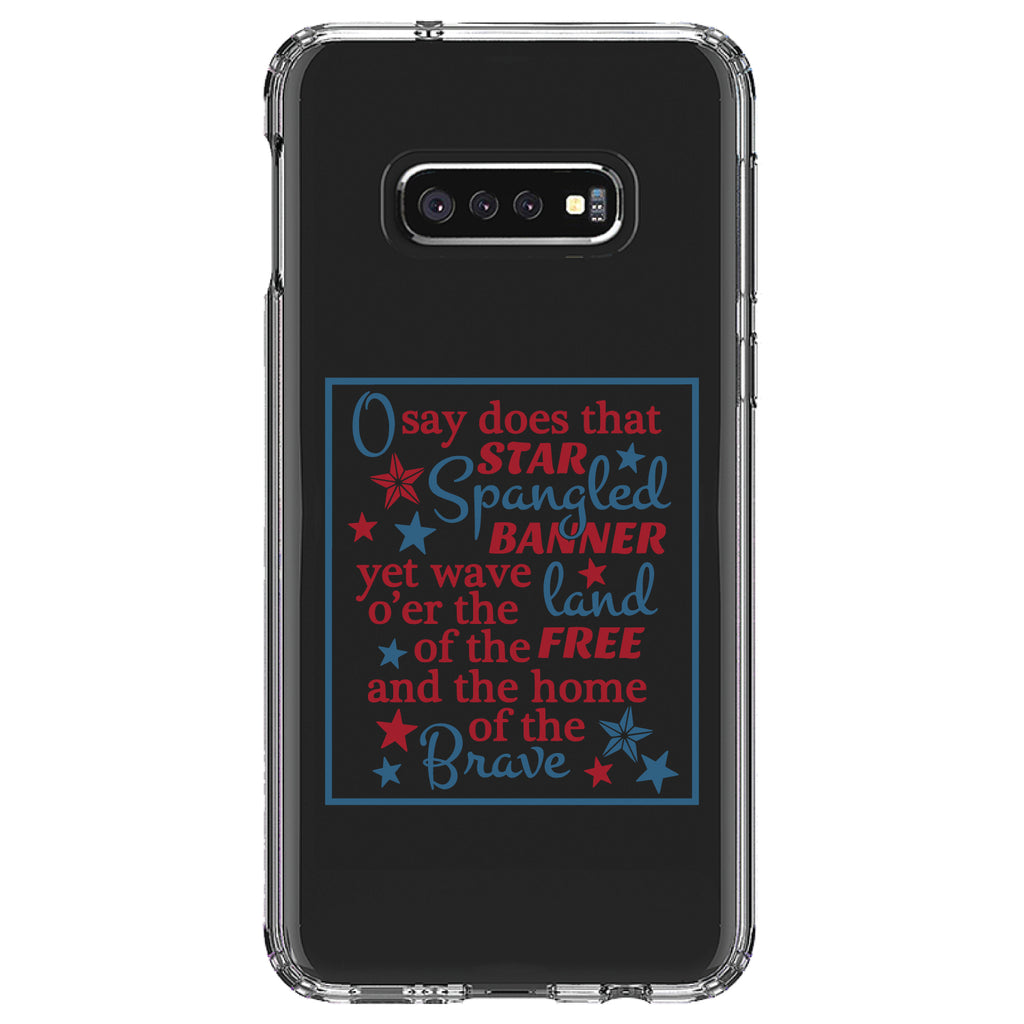 Star Spangled Banner Word Art Clear Shockproof iPhone Case, view 18