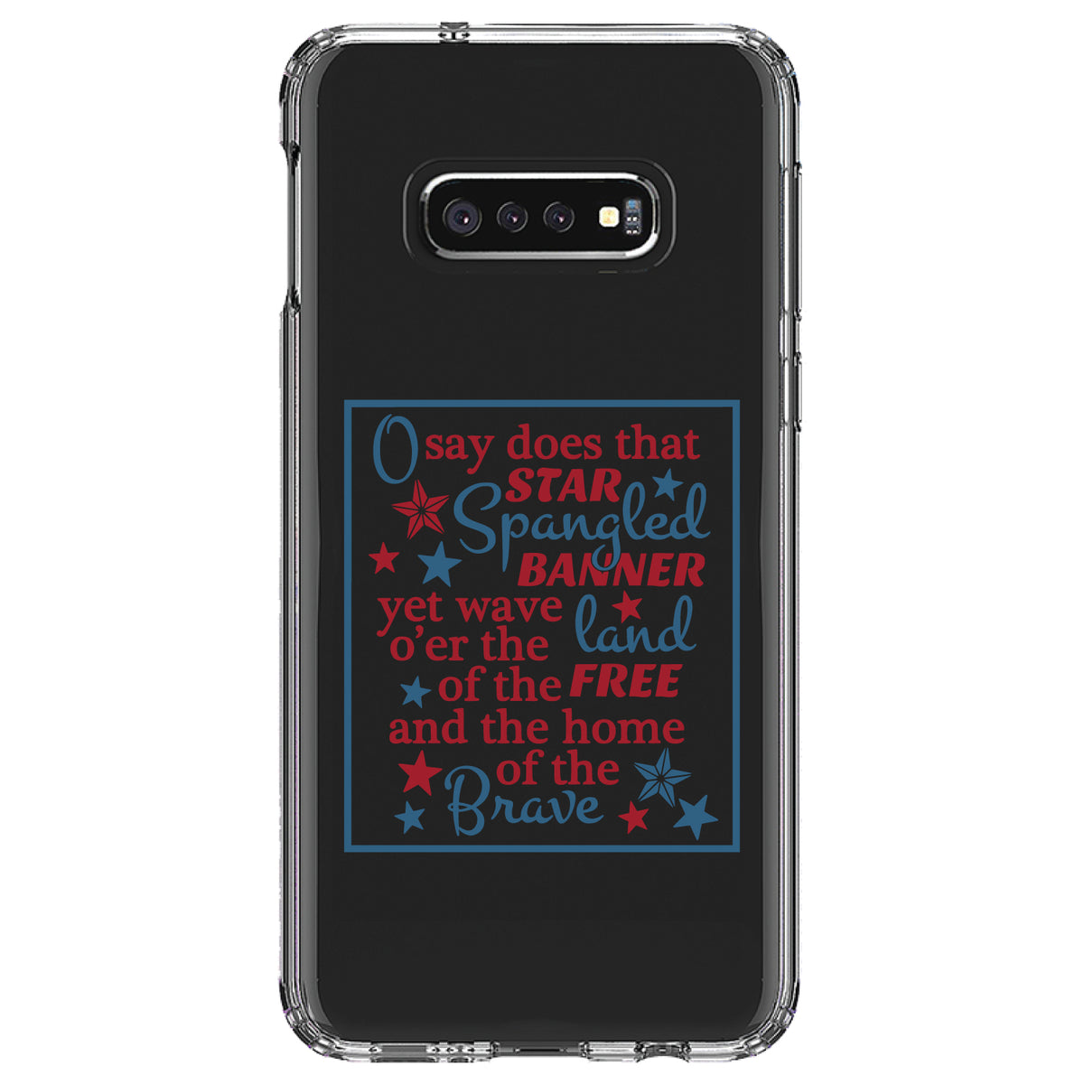 Star Spangled Banner Word Art Clear Shockproof iPhone Case, view 18