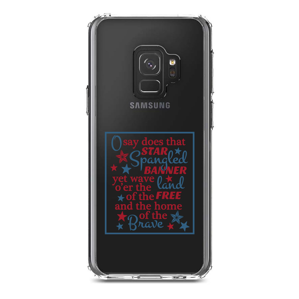 Star Spangled Banner Word Art Clear Shockproof iPhone Case, view 19