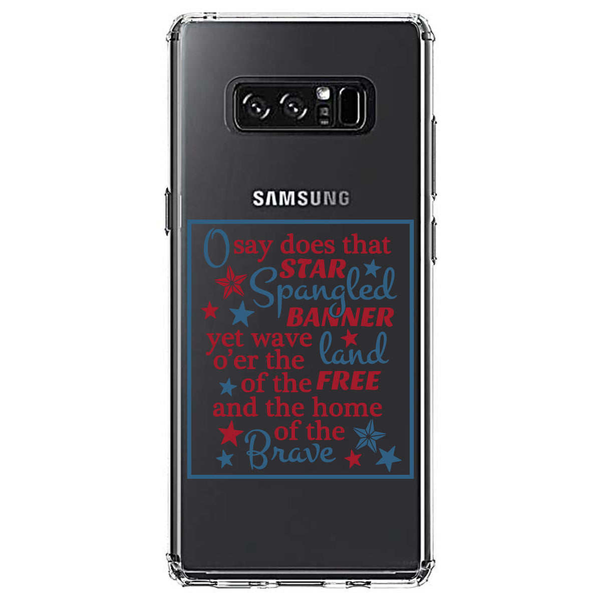 Star Spangled Banner Word Art Clear Shockproof iPhone Case, view 12