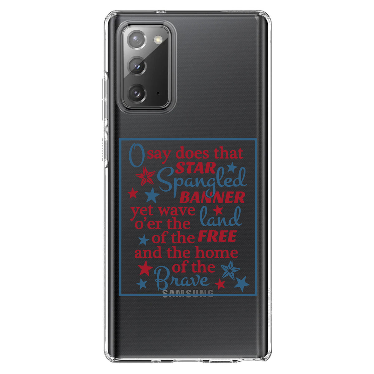 Star Spangled Banner Word Art Clear Shockproof iPhone Case, view 7