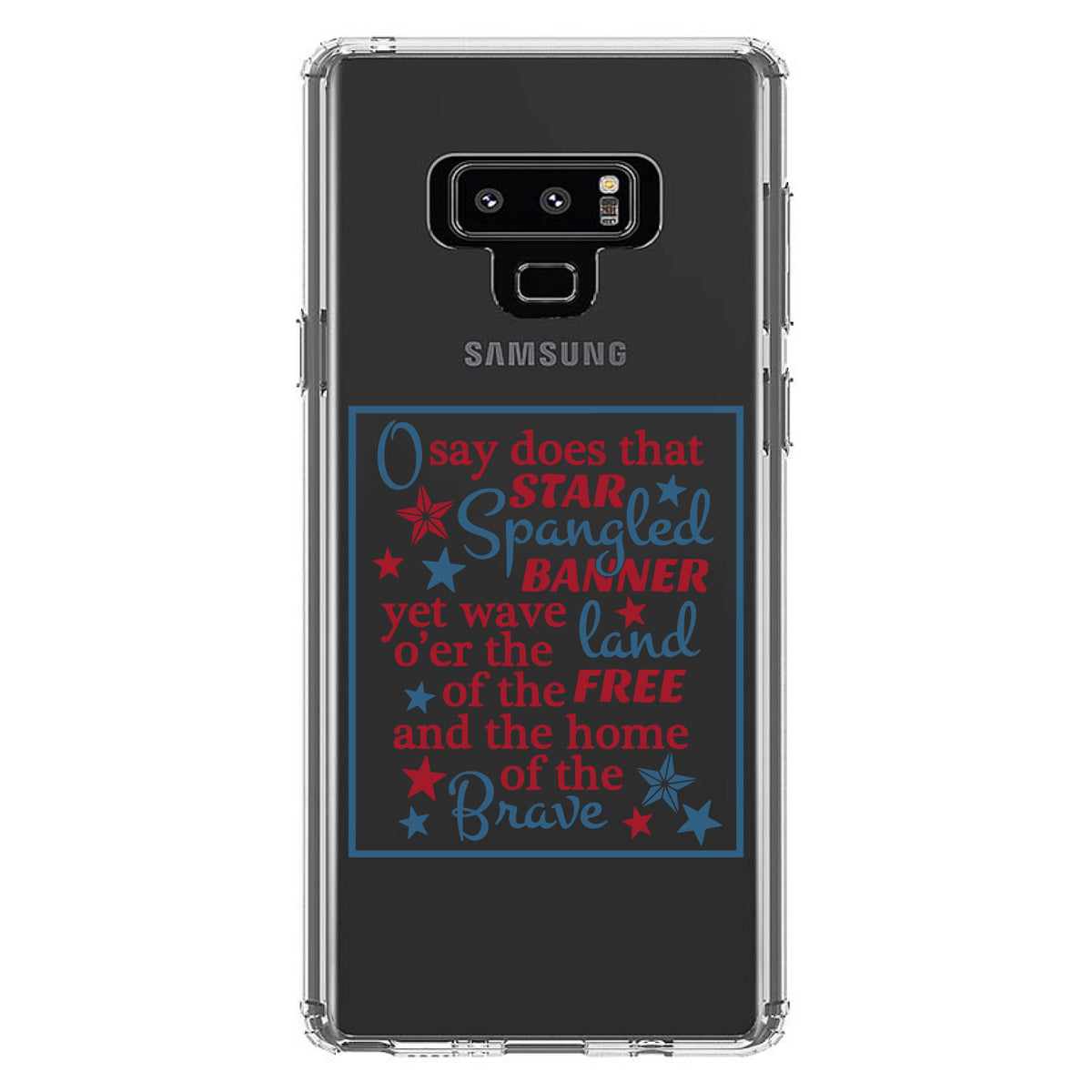 Star Spangled Banner Word Art Clear Shockproof iPhone Case, view 11