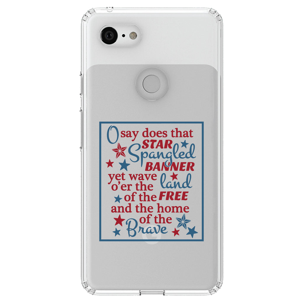 Star Spangled Banner Word Art Clear Shockproof iPhone Case, view 22