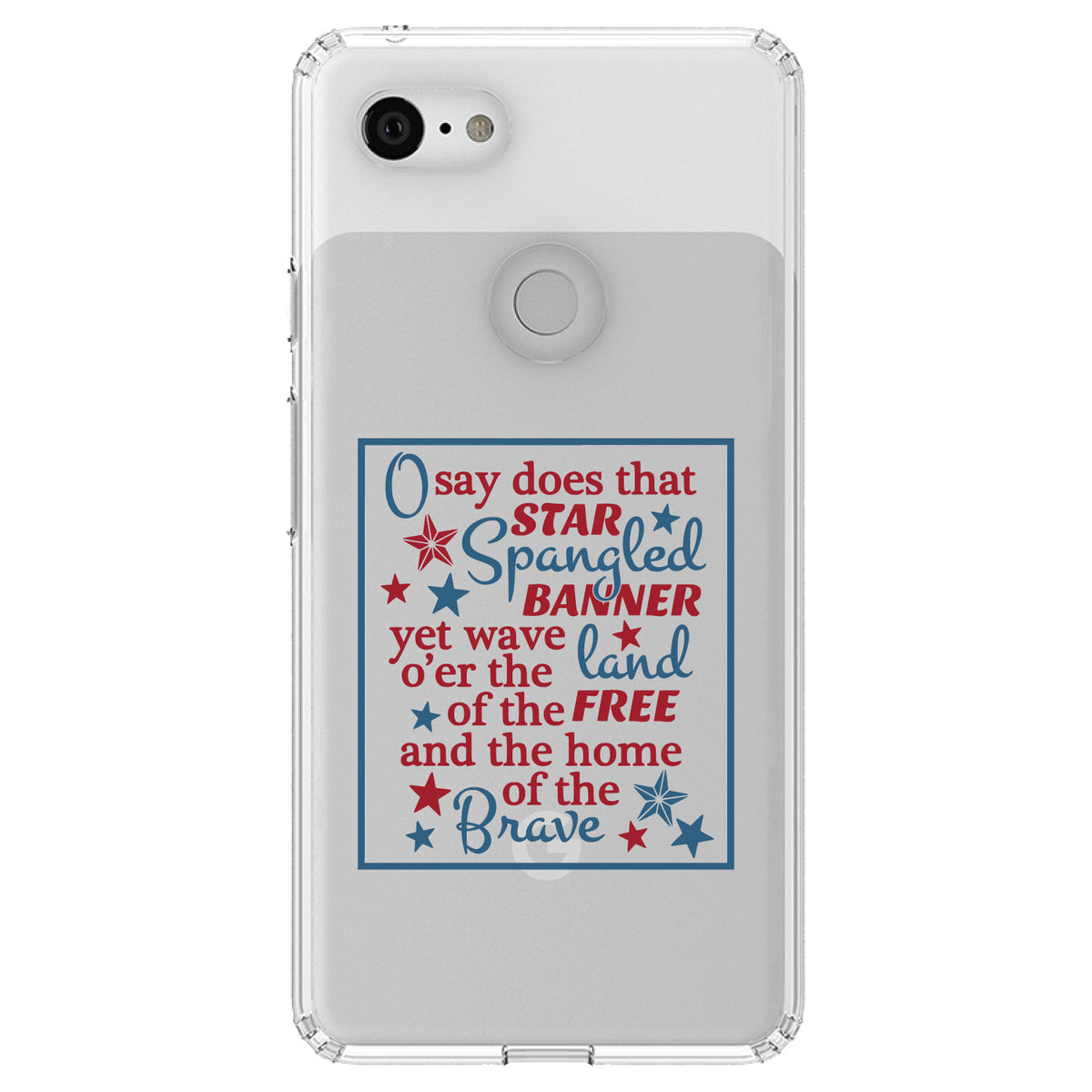 Star Spangled Banner Word Art Clear Shockproof iPhone Case, view 21