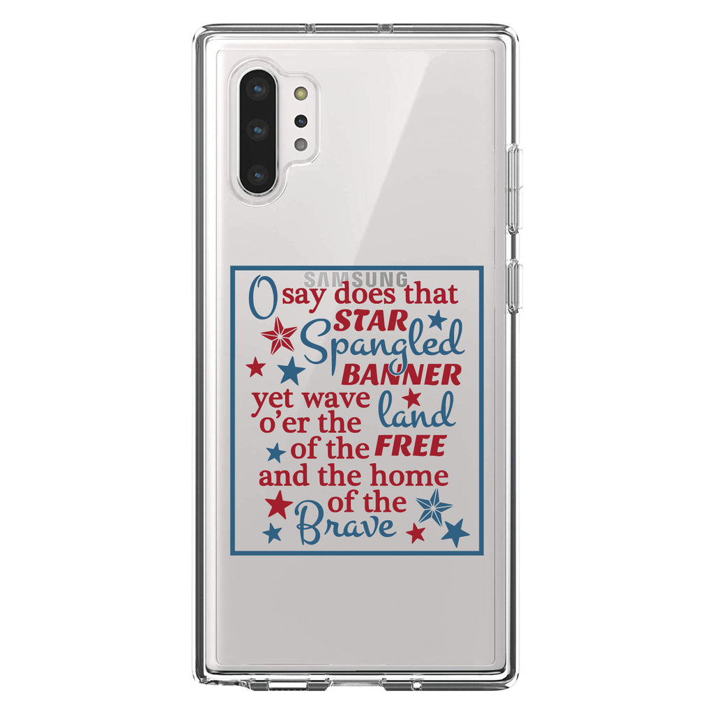 Star Spangled Banner Word Art Clear Shockproof iPhone Case, view 10