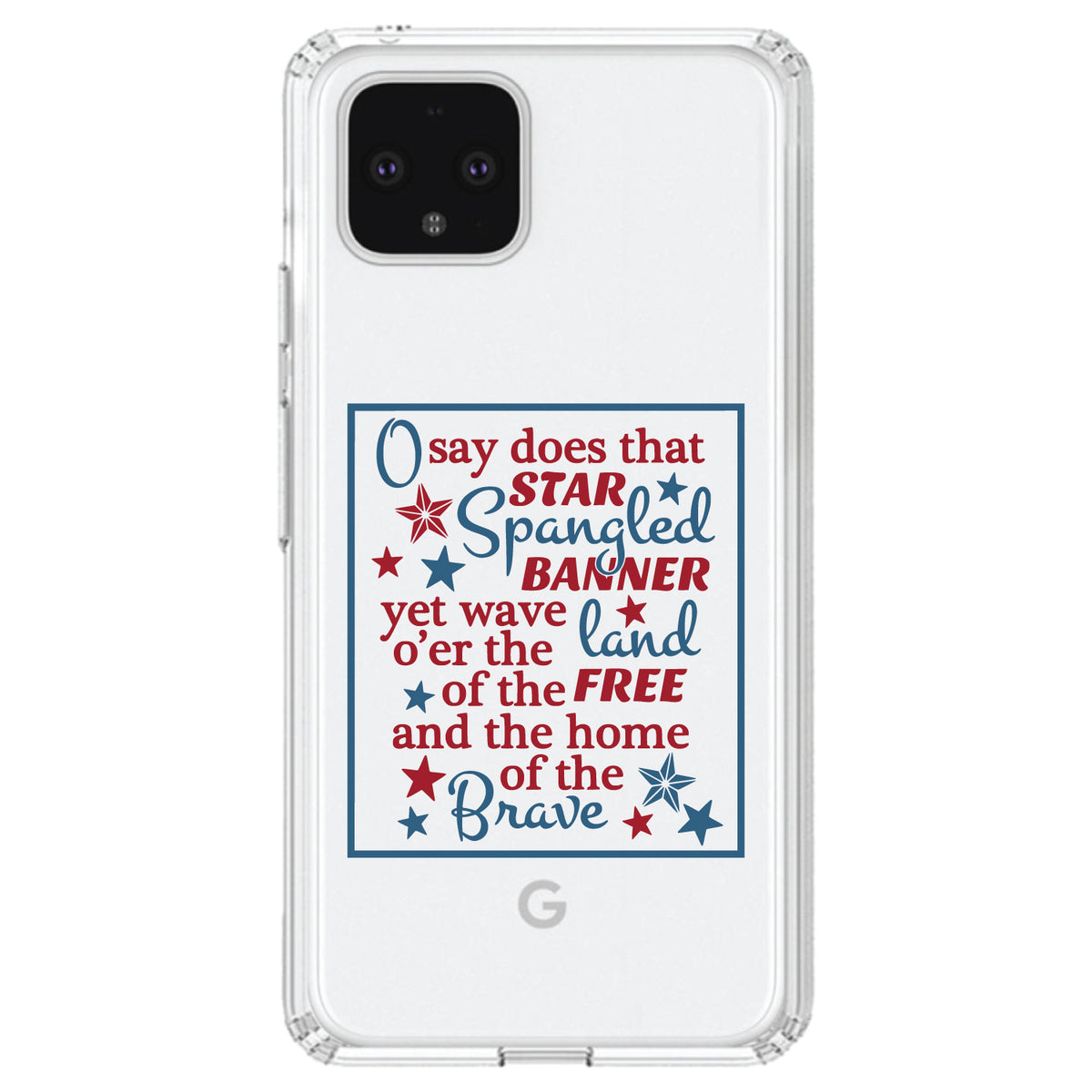 Star Spangled Banner Word Art Clear Shockproof iPhone Case, view 23
