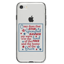 DistinctInk® Clear Shockproof Hybrid Case for Apple iPhone / Samsung Galaxy / Google Pixel - Star Spangled Banner Word Art
