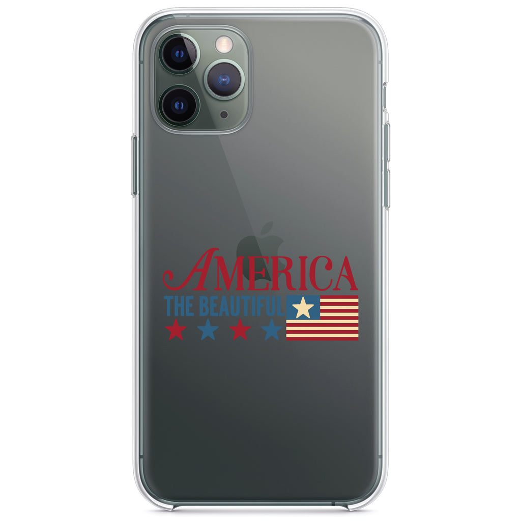 America the Beautiful Flag Clear Shockproof iPhone Case