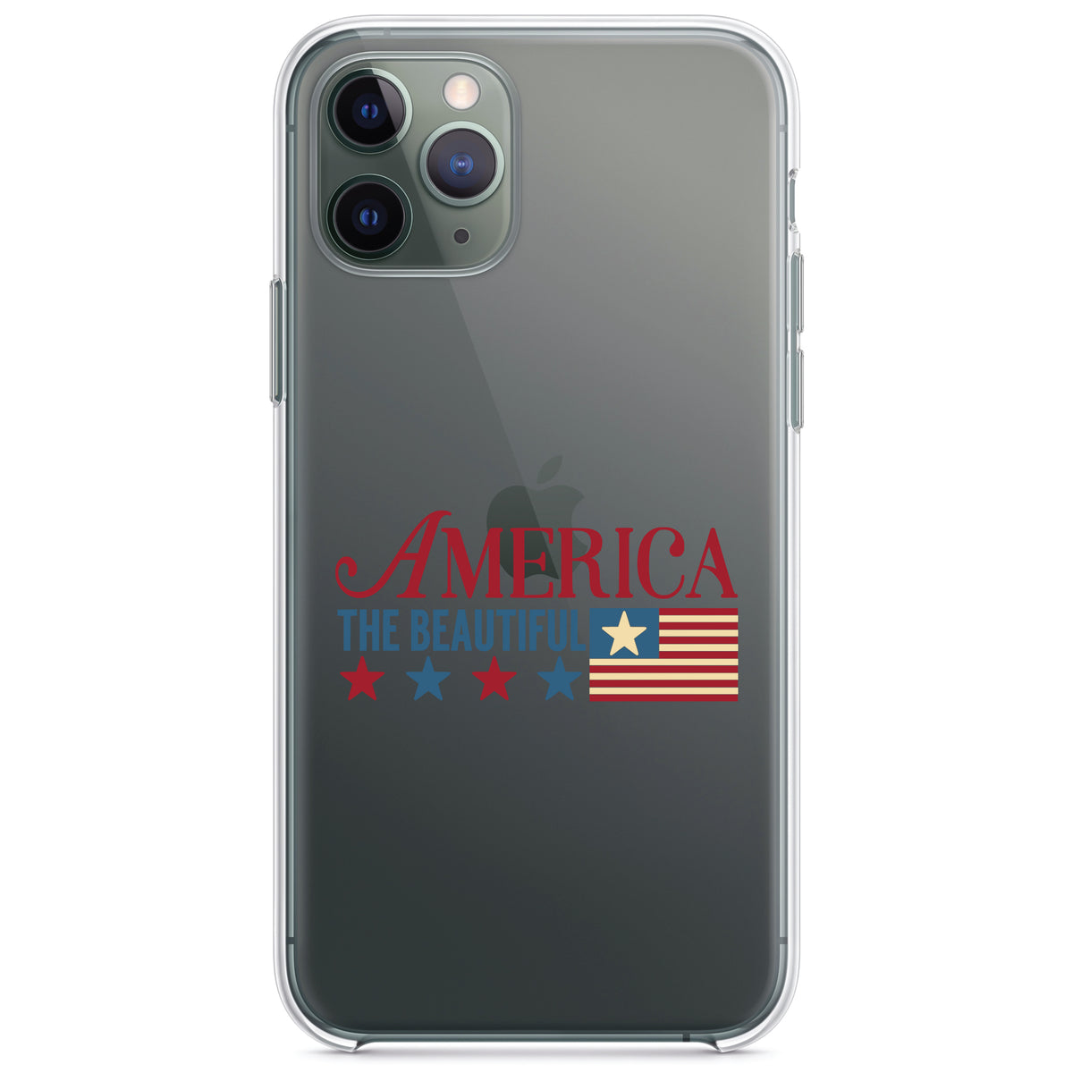 America the Beautiful Flag Clear Shockproof iPhone Case