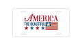 Custom Aluminum Decorative Vanity Front License Plate - America the Beautiful Flag