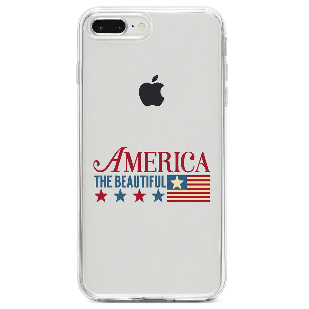 America the Beautiful Flag Clear Shockproof iPhone Case, view 6