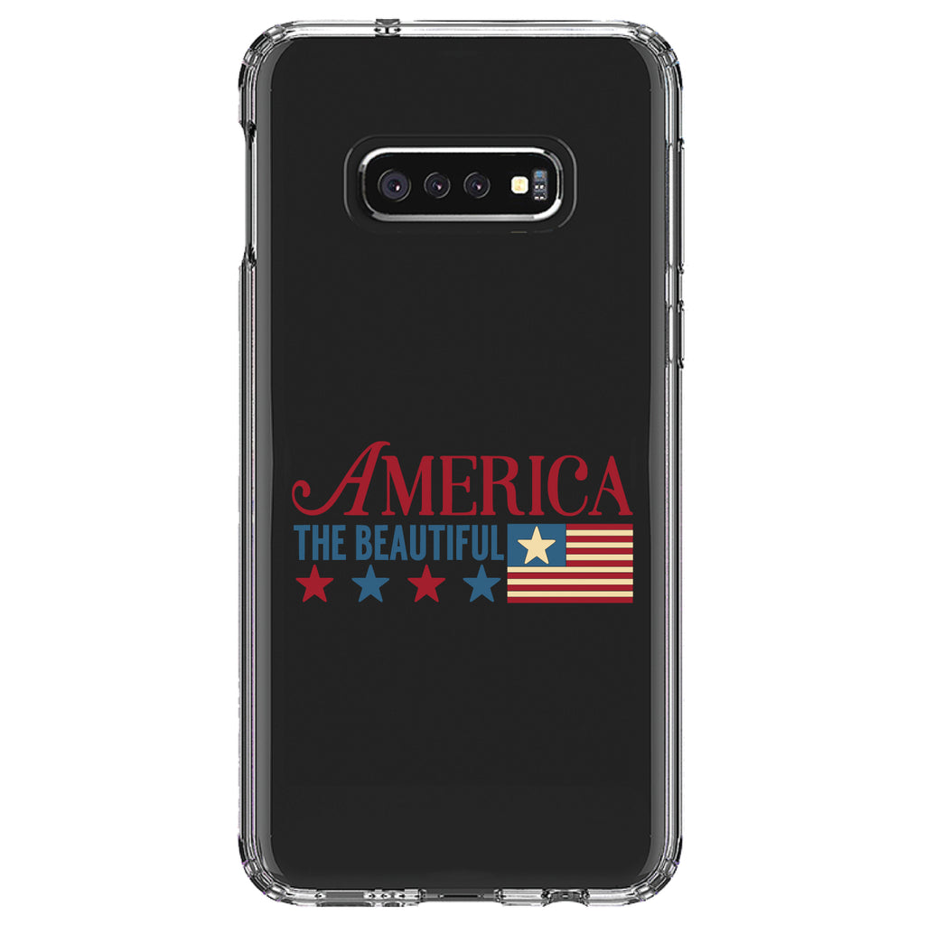America the Beautiful Flag Clear Shockproof iPhone Case, view 18
