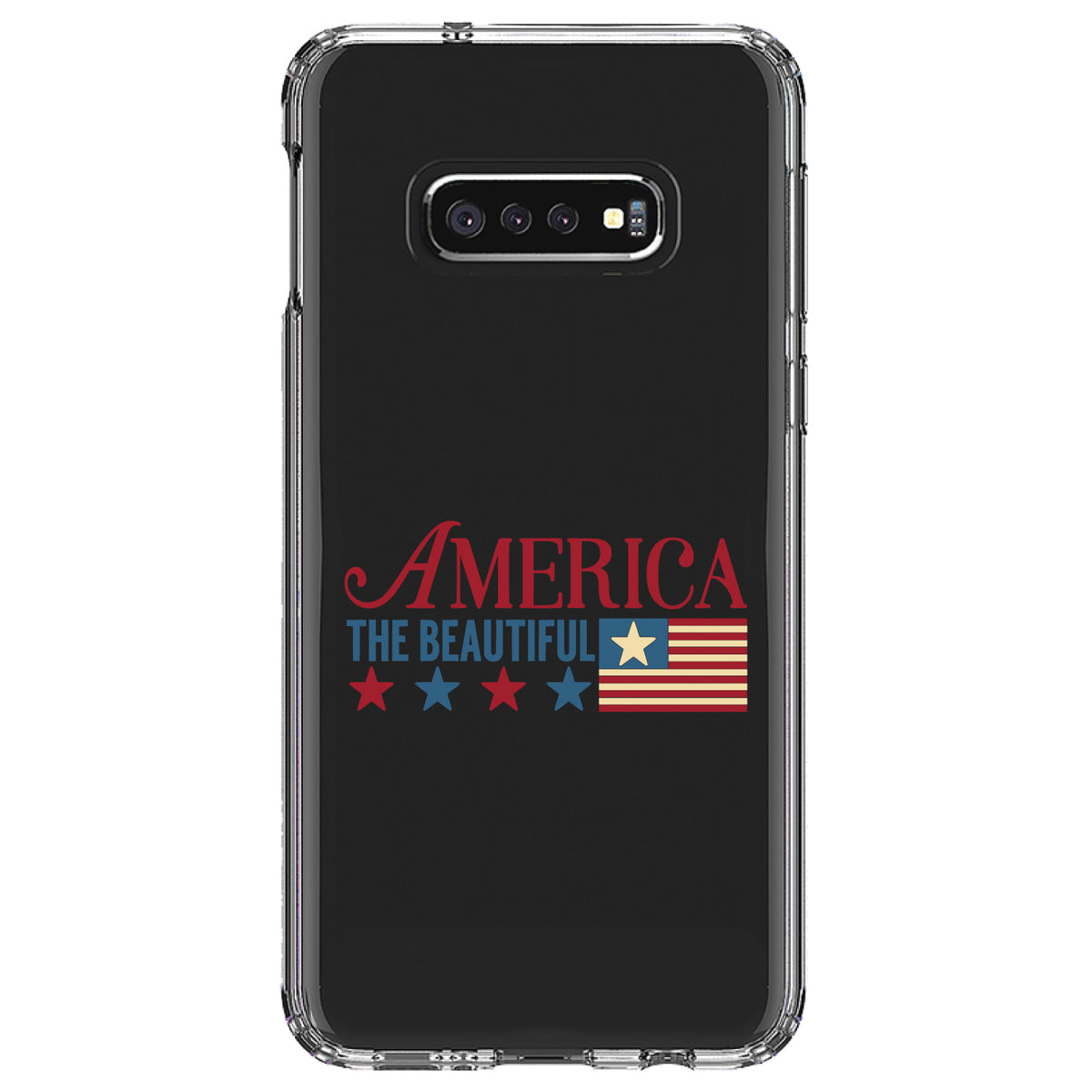 America the Beautiful Flag Clear Shockproof iPhone Case, view 18