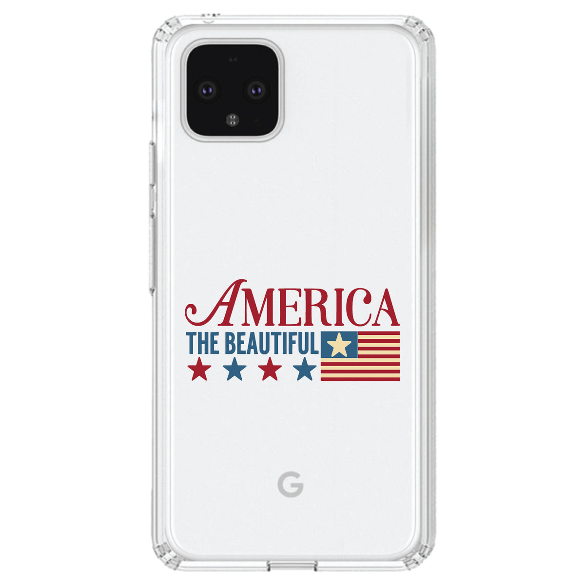 America the Beautiful Flag Clear Shockproof iPhone Case, view 24
