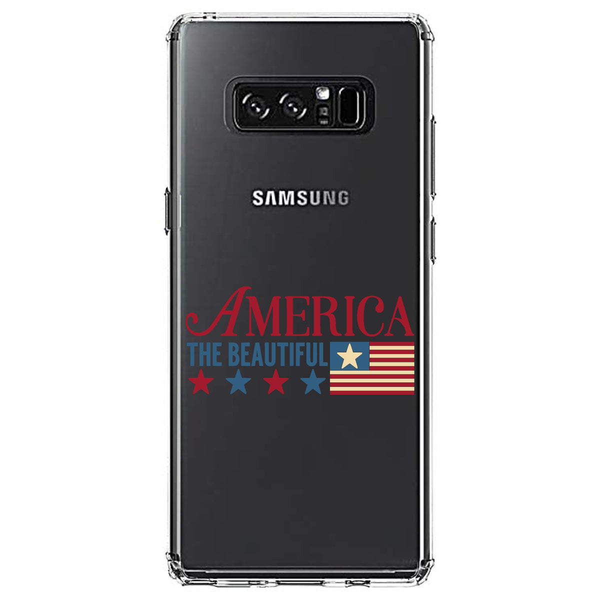 America the Beautiful Flag Clear Shockproof iPhone Case, view 12